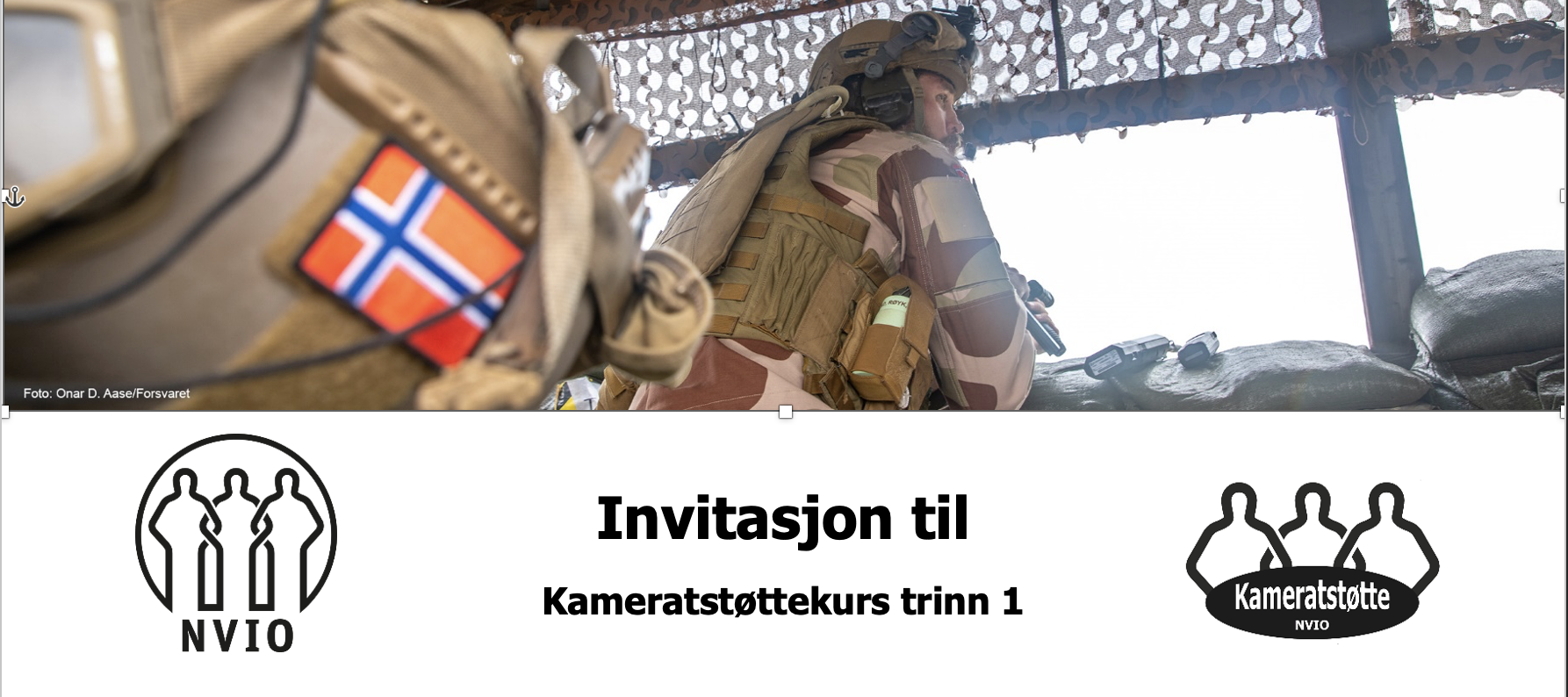 Invitasjon til kameratstøttekurs trinn 1
